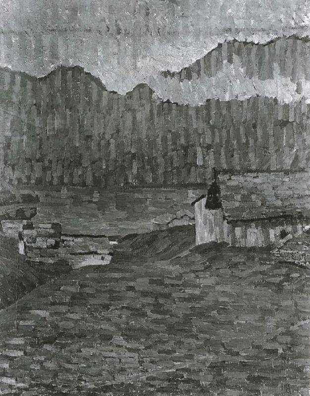 Giovanni Giacometti Giorno di pioggia Norge oil painting art